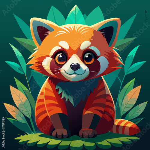 Red panda cartoon illustrations  photo