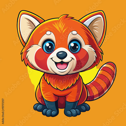 Red panda cartoon illustrations  photo