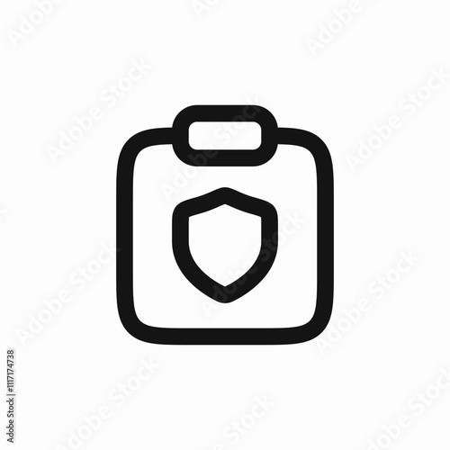 clipboard protection shield icon sign vector