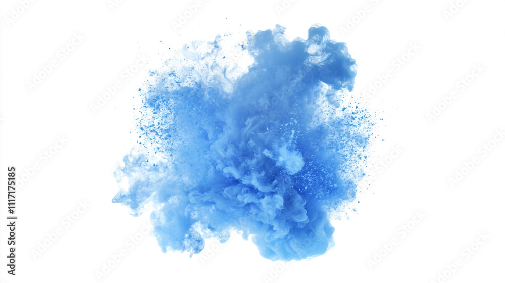 Fototapeta premium Abstract Blue Ink Cloud Explosion Swirling Color Splash
