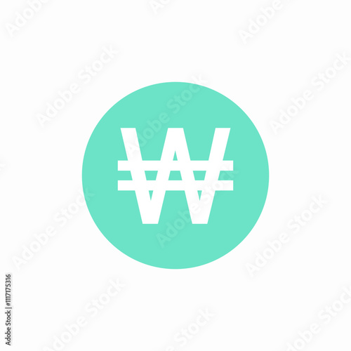 korrean won currency symbol icon sign vector