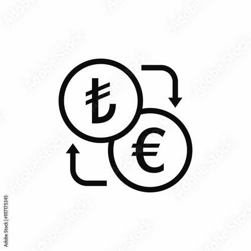 lira to euro exchange currency icon sign vector