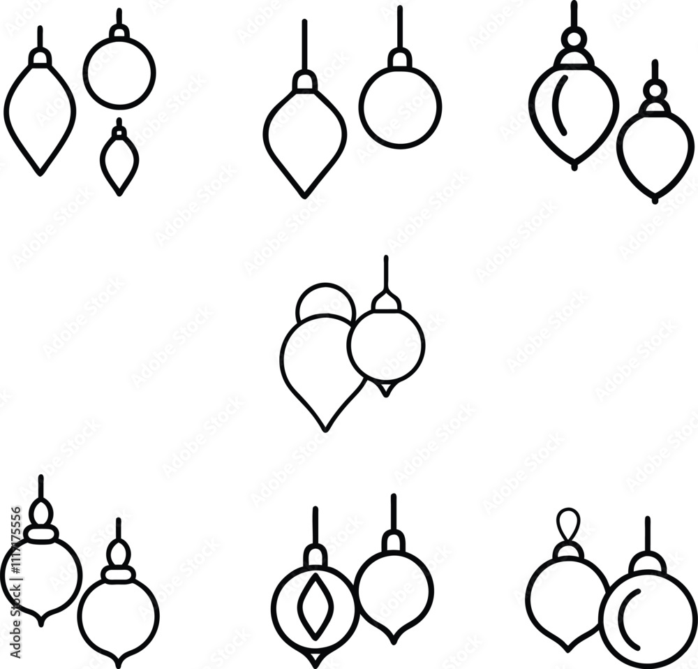 Vector Ornaments icon line art. Vector Ornaments icon line art.