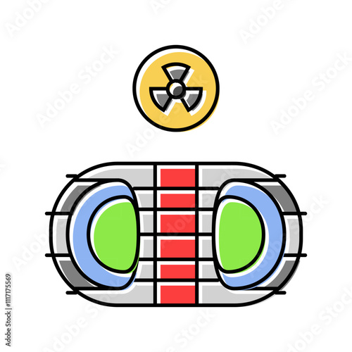 fusion experiment nuclear energy color icon vector. fusion experiment nuclear energy sign. isolated symbol illustration