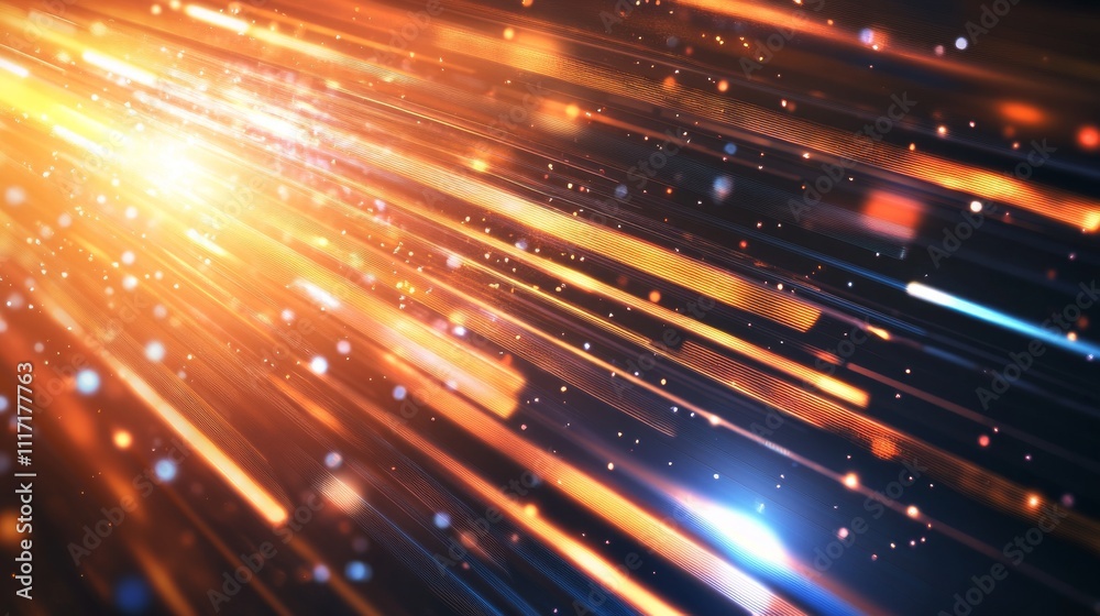 Fototapeta premium Vibrant light streaks creating dynamic motion effect.