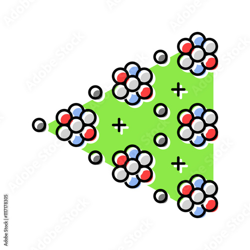 chain reaction nuclear energy color icon vector. chain reaction nuclear energy sign. isolated symbol illustration