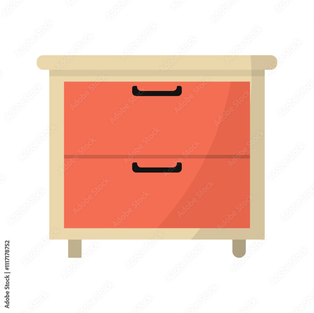 Minimalist Interior Vector Illustration - Nightstand Minimalist Interior Vector Illustration - Nightstand