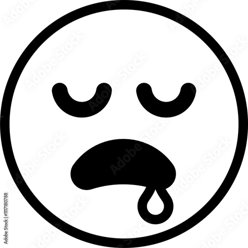 sleeping expression emoticon vector. symbol, illustration, sign.
