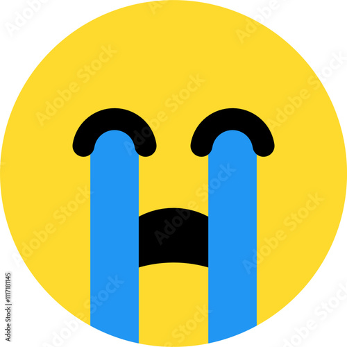 crying sad expression emoticon vector. symbol, illustration, sign