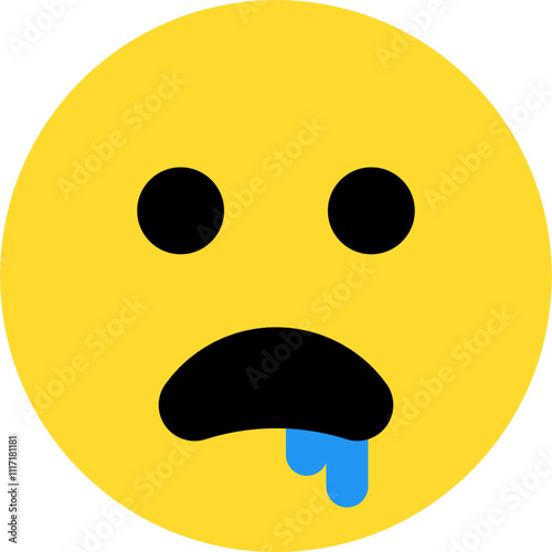 vector emoticon expression of drooling person. symbol, illustration, sign