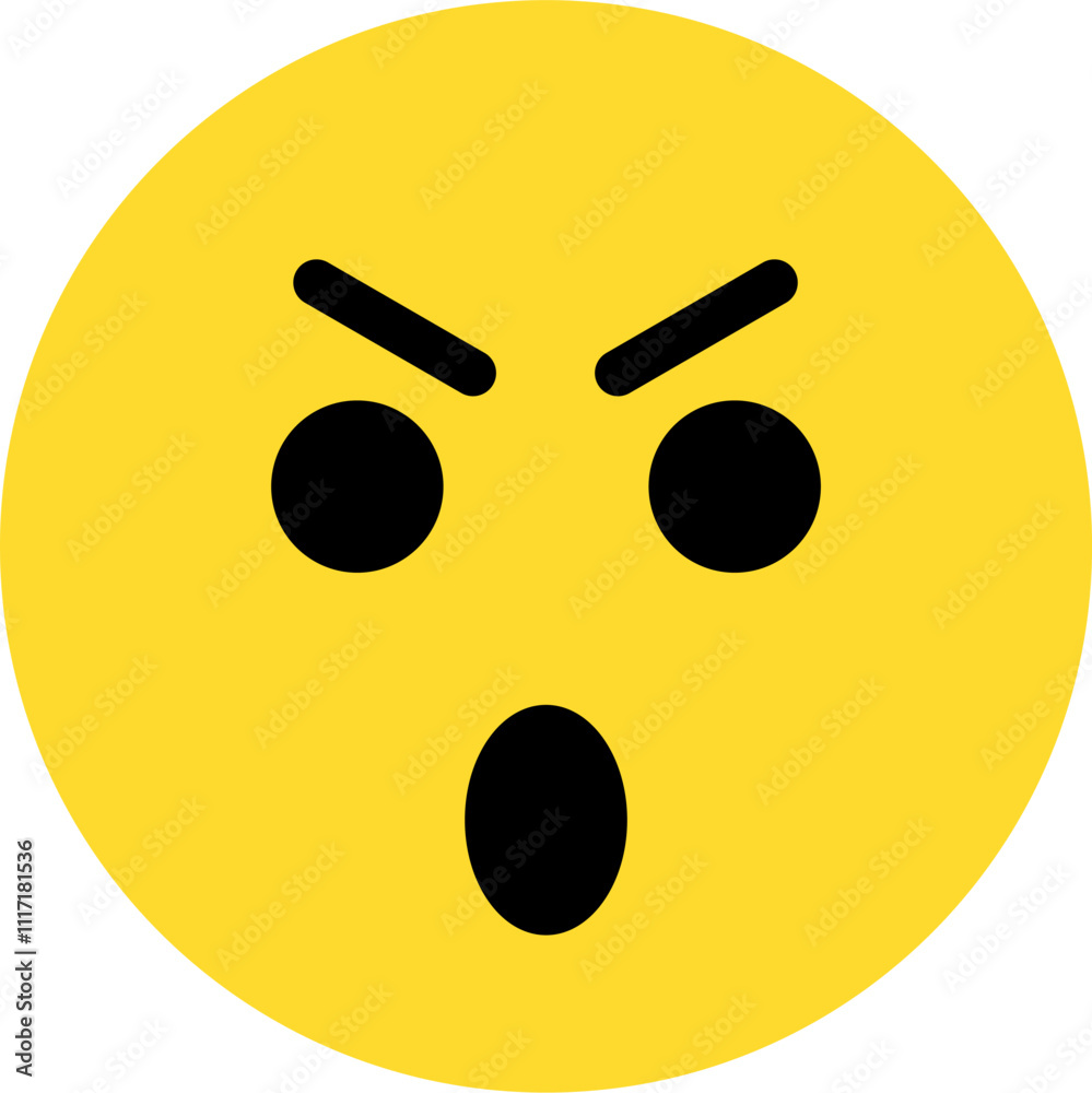 Fototapeta premium angry expression emoticon vector. symbol, illustration, sign.