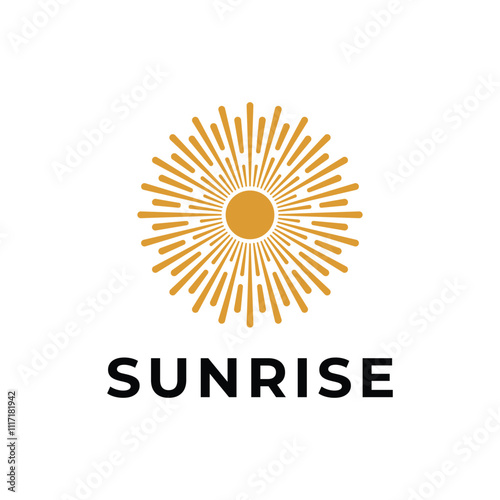 abstract sun logo design concept and creative idea