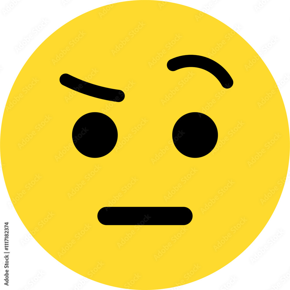 Fototapeta premium confused expression emoticon vector. symbol, illustration, sign.
