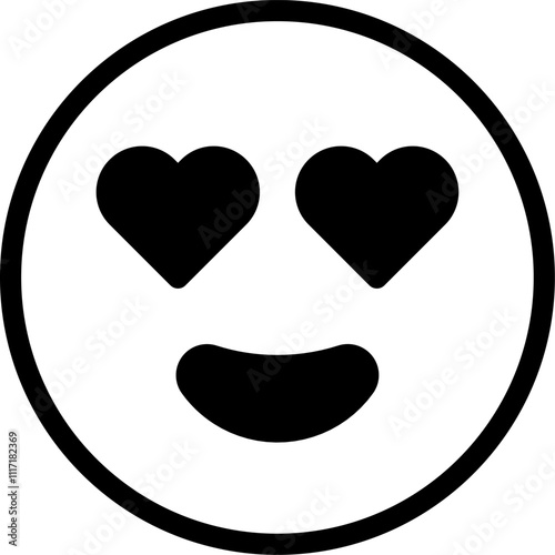 vector emoticon expression of falling in love. symbol, illustration, sign.
