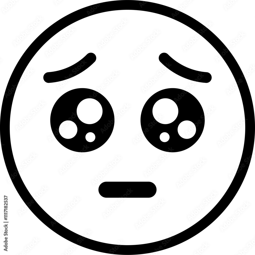 Fototapeta premium vector emoticon expression sad, moved. symbol, illustration, sign.