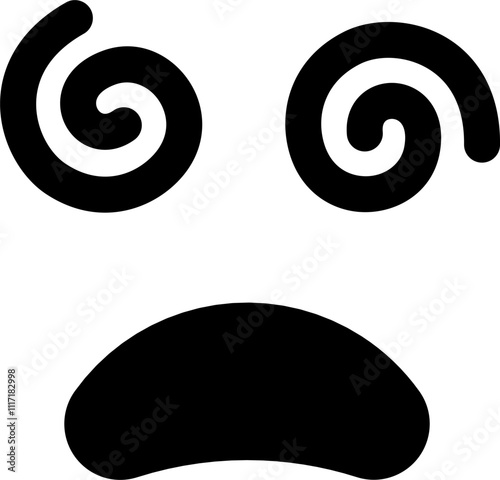 Dizzy expression emoticon vector. symbol, illustration, sign