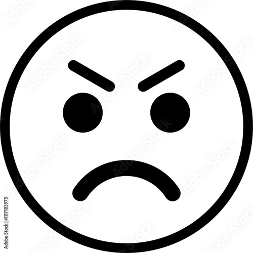 angry expression emoticon vector. symbol, illustration, sign.
