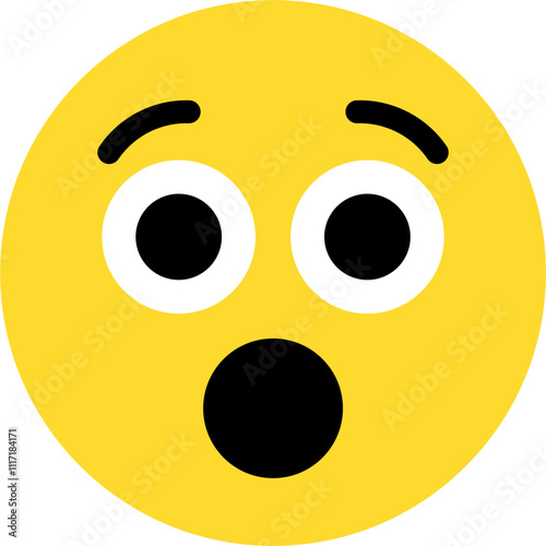 shocked expression emoticon vector. symbol, illustration, sign.