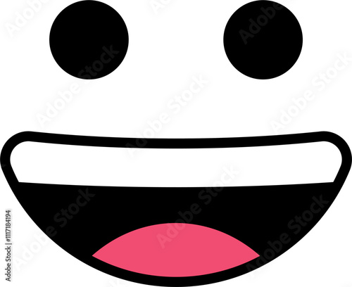 happy expression emoticon vector. symbol, illustration, sign