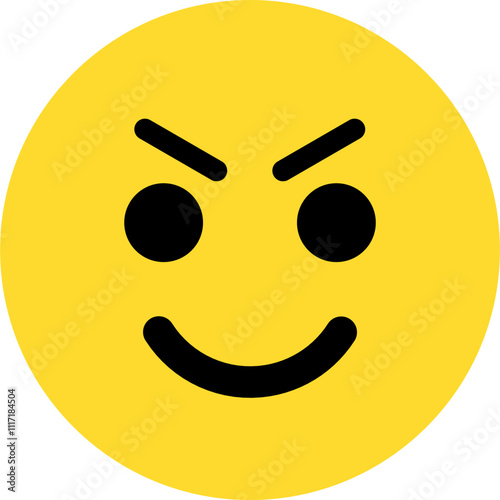 evil smile expression emoticon vector. symbol, illustration, sign.