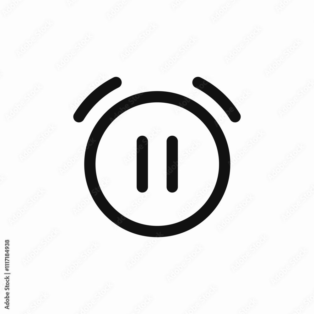 alarm clock pause icon sign vector alarm clock pause icon sign vector