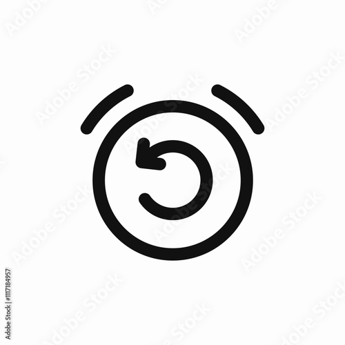 alarm clock renew icon sign vector