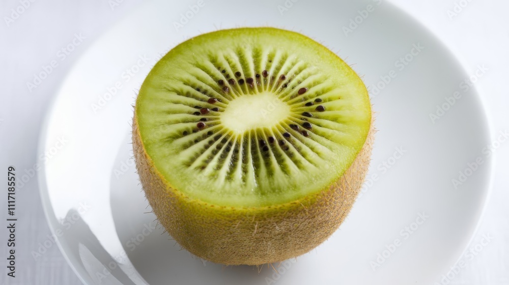 Single Kiwi Fruit Isolated on White Background Single Kiwi Fruit Isolated on White Background
