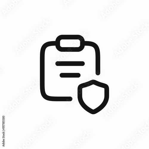 clipboard protection shield icon sign vector