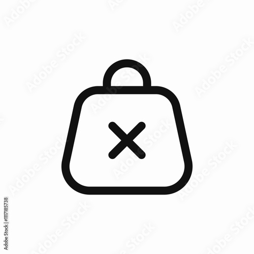delete shopping bag icon sign vector