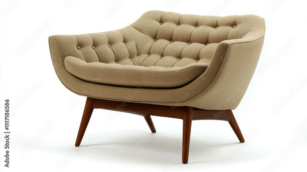 Stylish Mid-Century Modern Armchair with Elegant Design and Texture Stylish Mid-Century Modern Armchair with Elegant Design and Texture