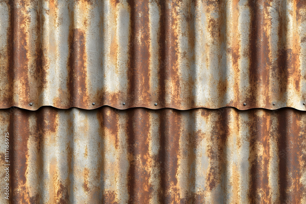 Rusty corrugated metal sheet texture background. Rusty corrugated metal sheet texture background.