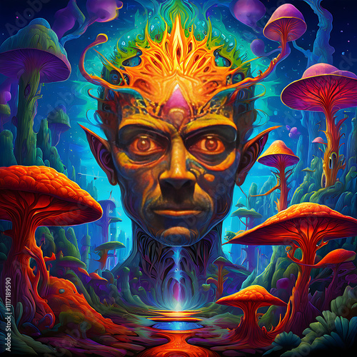 expanded psychedelic 
consciousness dmt art style photo