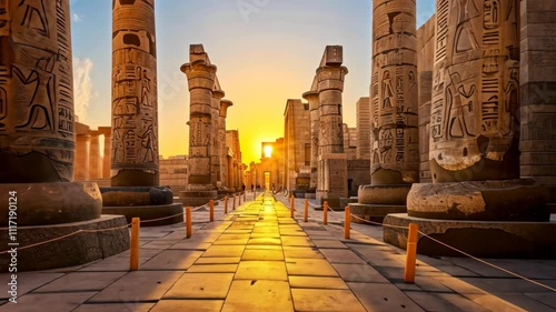 Golden Hour at Karnak Temple: A Majestic Sunset in Luxor, Egypt