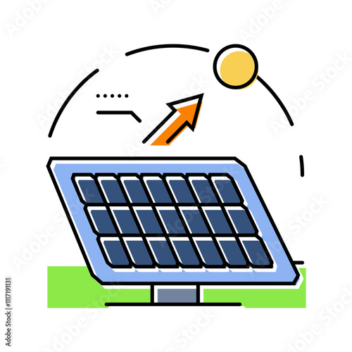 tracking system solar panel color icon vector. tracking system solar panel sign. isolated symbol illustration
