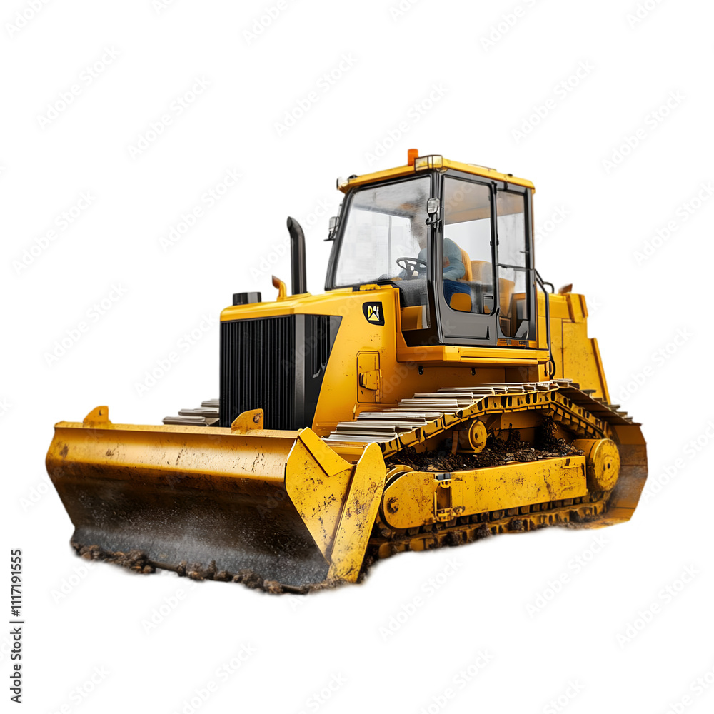 Obraz premium bulldozer isolated on white or transparent background 
