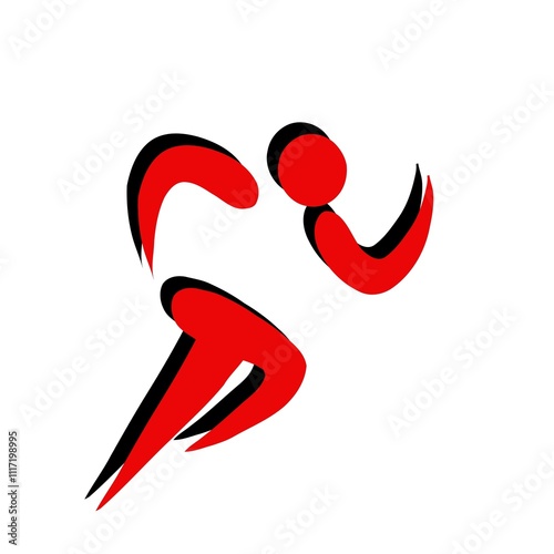 A silhouette of a runner athlete, suitable for posters, social media content, YouTube content, and a sports shop logo.