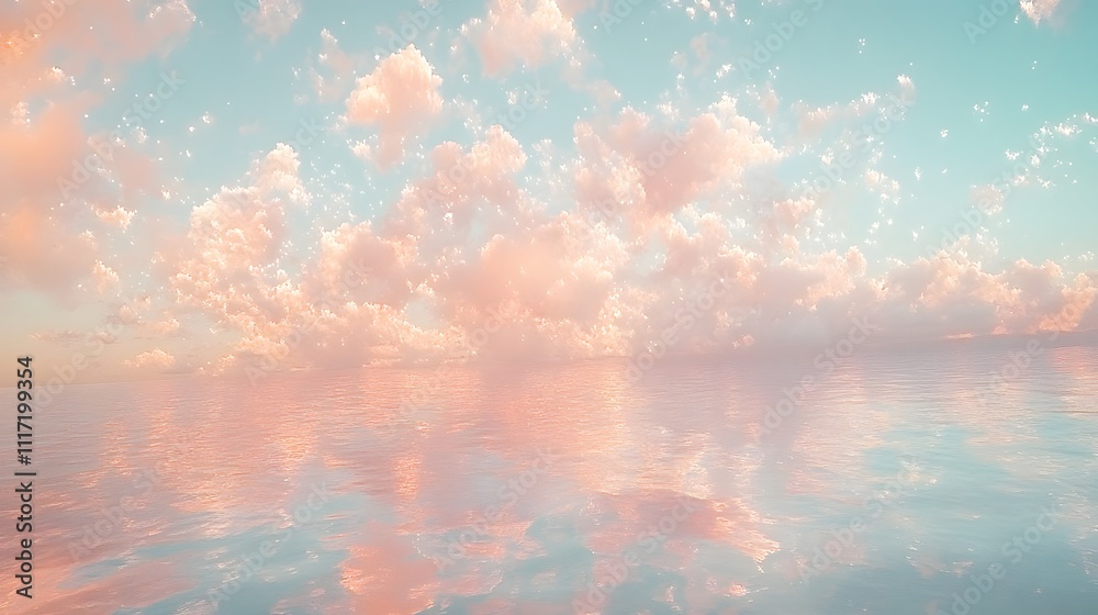 Fototapeta premium Pastel sky and sea reflection.