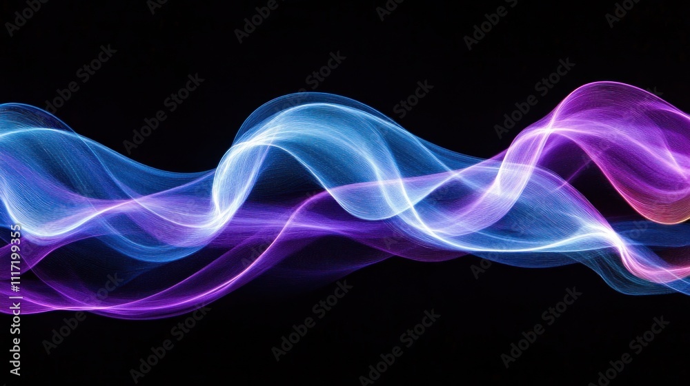 Abstract colorful wavy smoke design on black background. Abstract colorful wavy smoke design on black background.