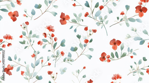 Pattern backgrounds christmas plant. boho, doodle, floral seamless pattern, color pastel
