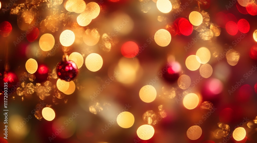background for banners and posters, blurred lights and balls in gold and red on a black background background for banners and posters, blurred lights and balls in gold and red on a black background