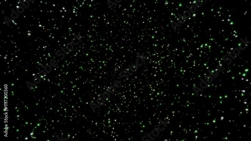 宇宙の星々やホタルの光のように輝く白色のパーティクル