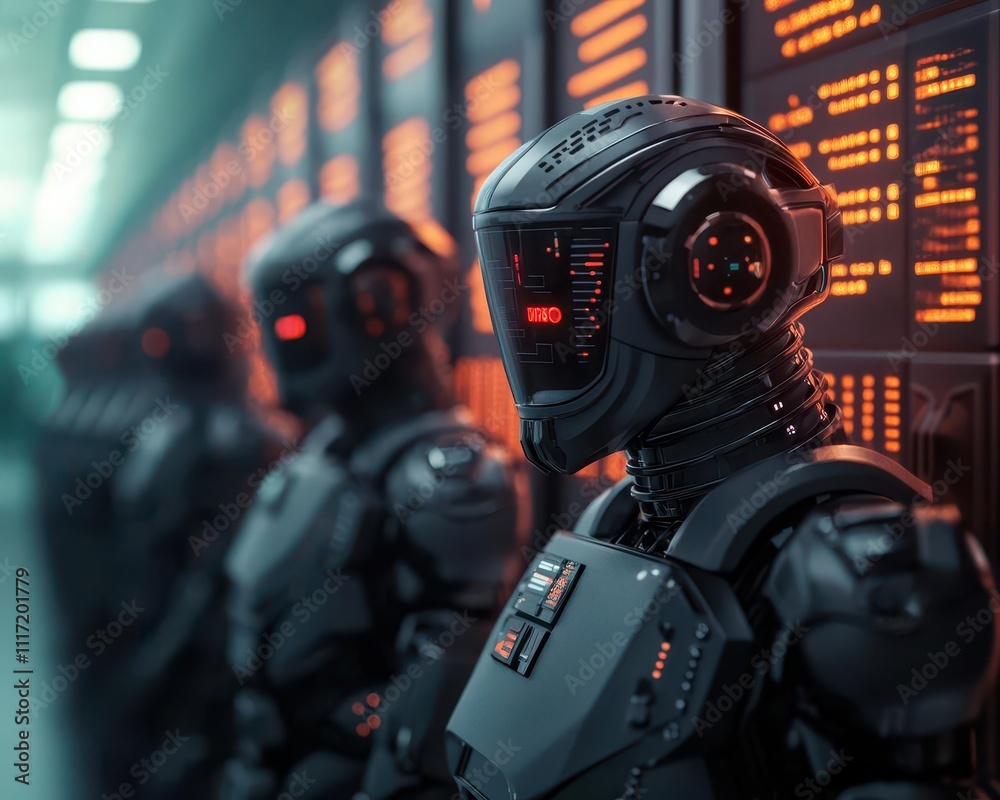 Futuristic trading floor with AI bots executing trades, smart technology powering the stock market, financial success Futuristic trading floor with AI bots executing trades, smart technology powering the stock market, financial success