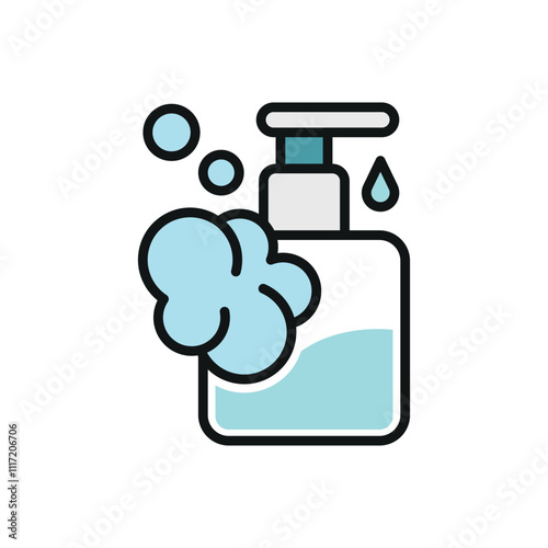 Liquid soap icon features clean lines and elegance, enhancing any digital concept.