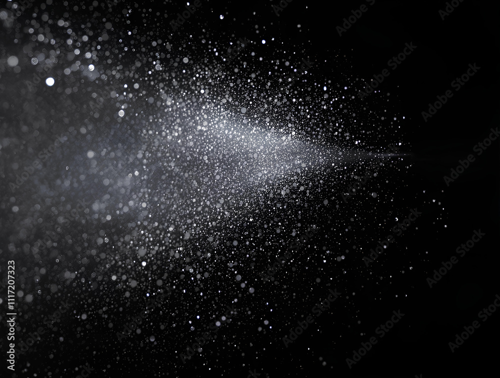 Obraz premium aerosol spray water, black background,spray water drop droplet steam fog air,Impact of a great wave on the volcanic rocks,spray water drop