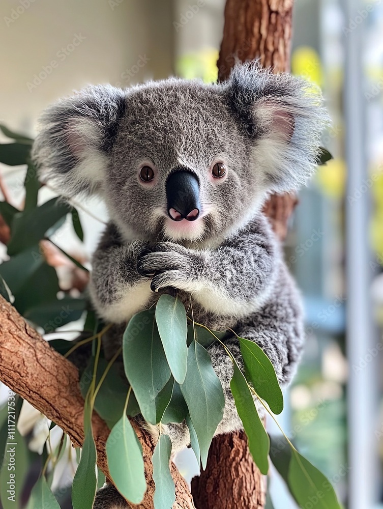 Obraz premium Amazing Close Up Image of a Little Koala in a Tree.