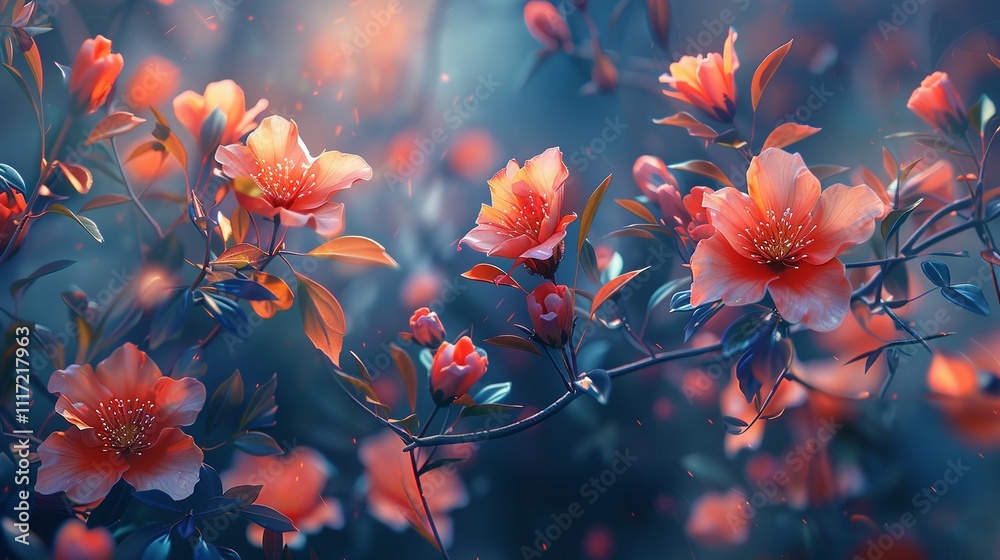 Soft focus image with cherry blossoms highlighted against a bokeh background, evoking spring and renewal Soft focus image with cherry blossoms highlighted against a bokeh background, evoking spring and renewal