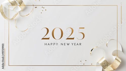 Happy new year 2025 design illustration image clean design  ,minimalist design