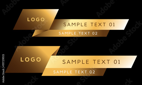 Premium gold lower third template banner design

