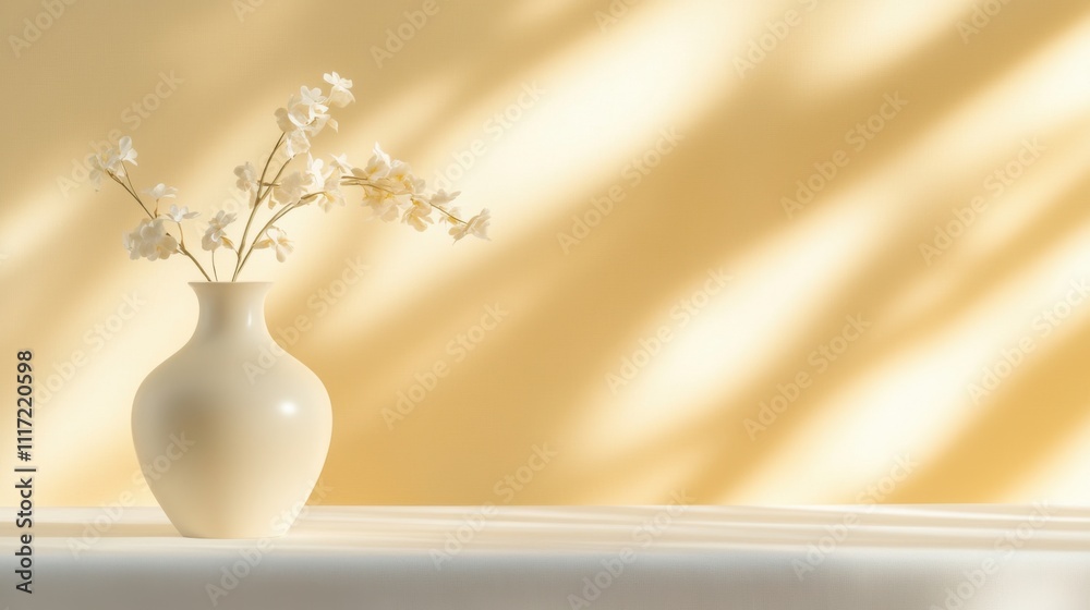 Minimalist Vase on Table: Reflecting Inner Peace in Soft Lighting Minimalist Vase on Table: Reflecting Inner Peace in Soft Lighting