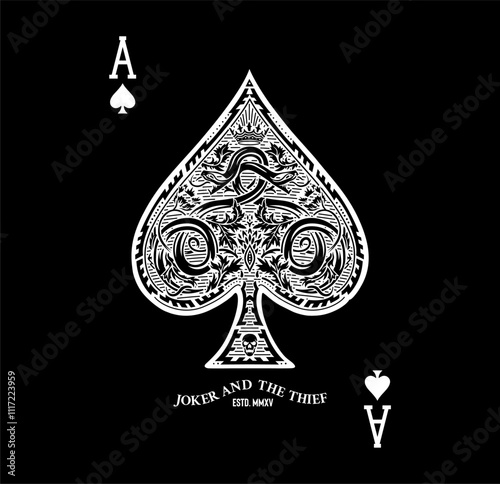  joker amd thief card t-shirt graphic design vector illustration  photo